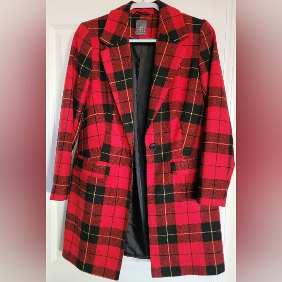 Red/Black Plaid Coat - Picture 2 of 8